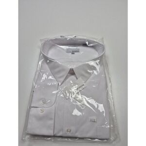 Modena Dress Shirt Mens 22 34/35 White Big Stout Relaxed Fit Woven Long Sleeve
